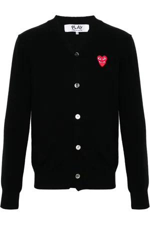 Comme des Garçons Heart-patch wool cardigan