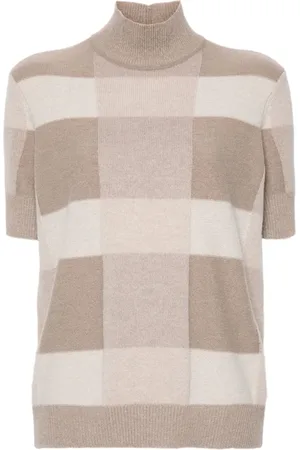 Emporio Armani Mock-neck check-pattern sweater