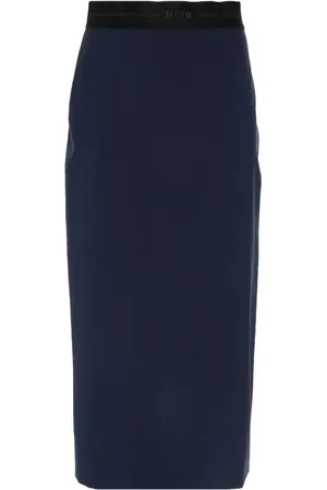 Msgm Logo-jacquard midi skirt