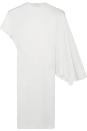 Stella McCartney Padded-shoulder asymmetric midi dress