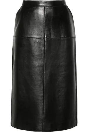 P.A.R.O.S.H. Leather midi skirt