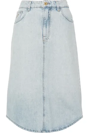 BLUMARINE Embroidered-logo midi skirt