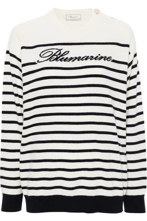 BLUMARINE Logo-intarsia sweater