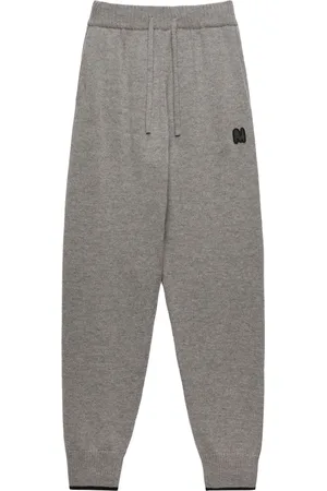 Msgm Embroidered-logo knitted track pants