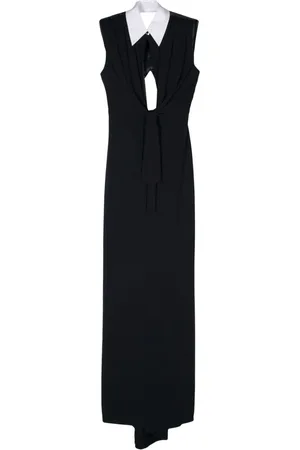DEL CORE Collared draped gown
