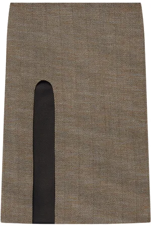 Stella McCartney Side-slit tweed midi skirt