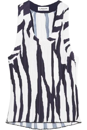Lanvin Printed pleated tank top