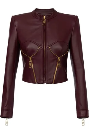 Elisabetta Franchi Bustier design leather jacket