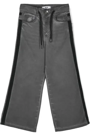 Msgm Rhinestone-logo jeans