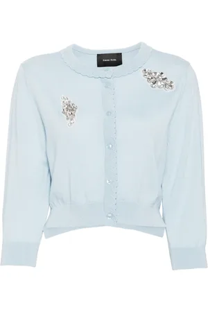 Simone Rocha Beaded scallop placket cardigan