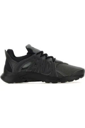 Fendi Tag lace-up panelled sneakers