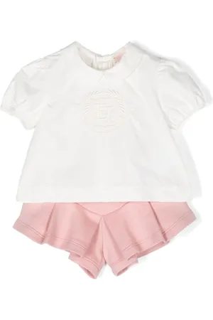 Elisabetta Franchi Embroidered-logo short set