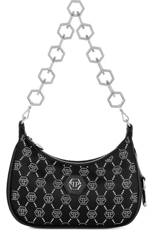 Philipp Plein Monogram-pattern satin shoulder bag