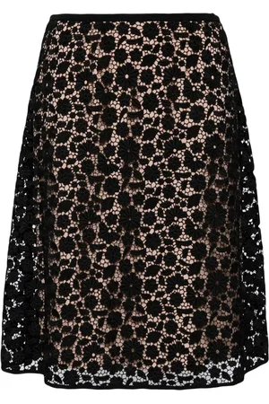 Nº21 Floral-lace midi skirt