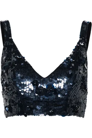 P.A.R.O.S.H. Sequin-embellished cropped top