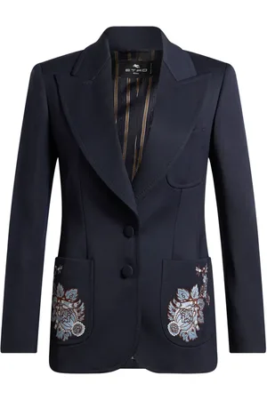 Etro Floral-embroidered wool blazer