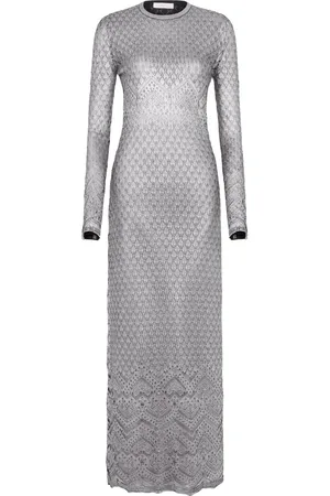 Paco rabanne Metallic knitted maxi dress