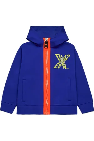 Dsquared2 Logo-print zip-up cotton hoodie
