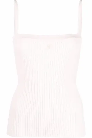 Courrèges Logo-embroidered tank top