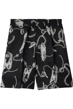 Burberry Chain link-print straight-leg shorts