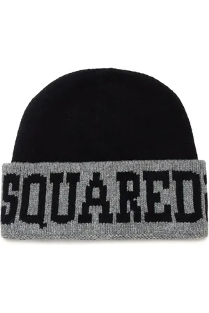 Dsquared2 Two-tone logo-intarsia beanie