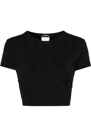 CHANEL 1997 CC logo-embroidered crop top