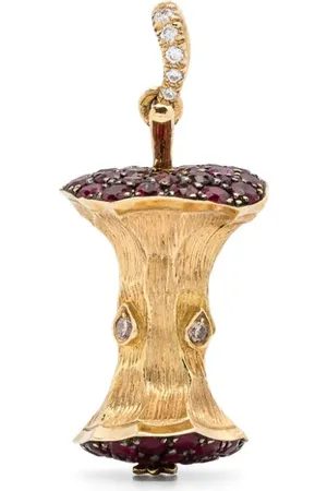 Aurélie Bidermann 18kt yellow Big Apple ruby and diamond pendant