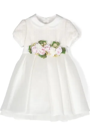 COLORICHIARI Floral-appliqué party dress