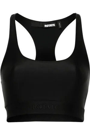 ROTATE Logo-embroidered crop top
