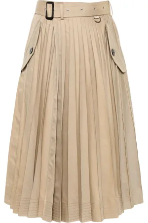 SACAI Plissé midi skirt
