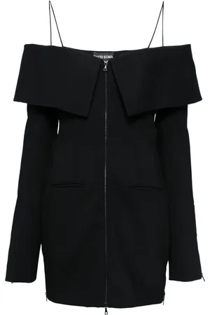 DAVID KOMA Layered-shoulder tailored mini dress