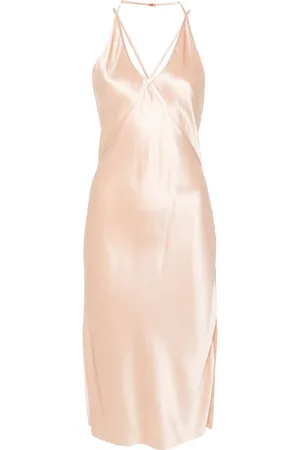 Saint Laurent Backless silk slip dress