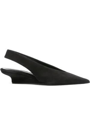 Totême 40mm The Suede Wedge-Heel slingback pumps