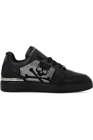 Philipp Plein Crystal Lo-Top Leather Sneakers