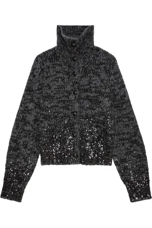 Zadig & Voltaire Cashmere-blend sequin-embellished cardigan