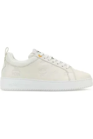 MCM Logo-debossed leather sneakers