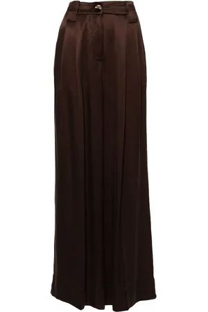 Ganni High-waisted satin trousers