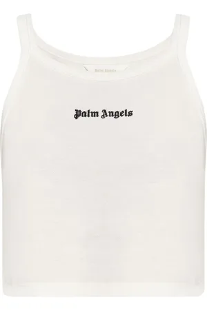 Palm Angels Logo-embroidered ribbed tank top