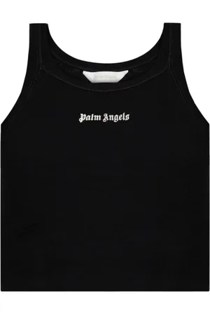 Palm Angels Logo-embroidered ribbed tank top