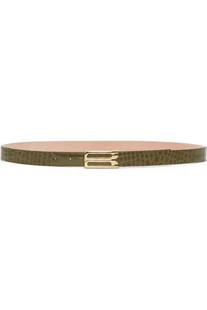 Victoria Beckham Frame crocodile-embossed leather belt