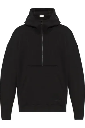 Saint Laurent Logo-embroidered half-zip hoodie
