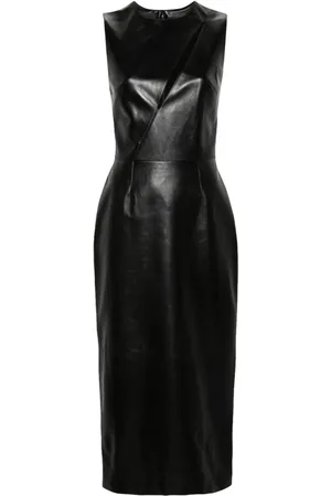 Alexander McQueen Leather midi dress