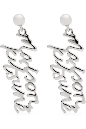 Maison Kitsuné Handwritten-logo earrings