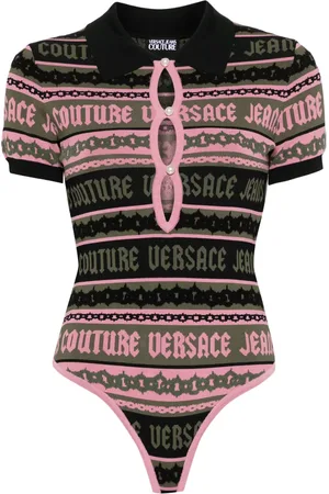 VERSACE Striped jacquard bodysuit