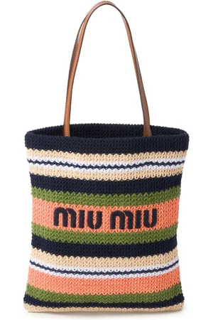 Miu Miu Striped crochet tote bag