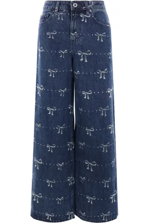 Self-Portrait Bow-print jeans