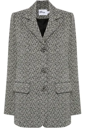 Self-Portrait Herringbone blazer
