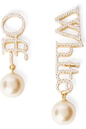 OFF-WHITE Logo pearl drop earrings