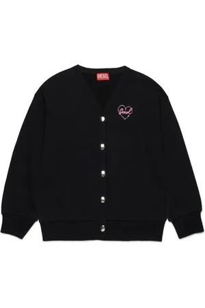 Diesel Logo heart-print cotton cardigan