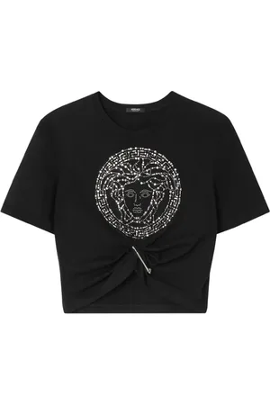 VERSACE Medusa Safety Pin cropped T-Shirt